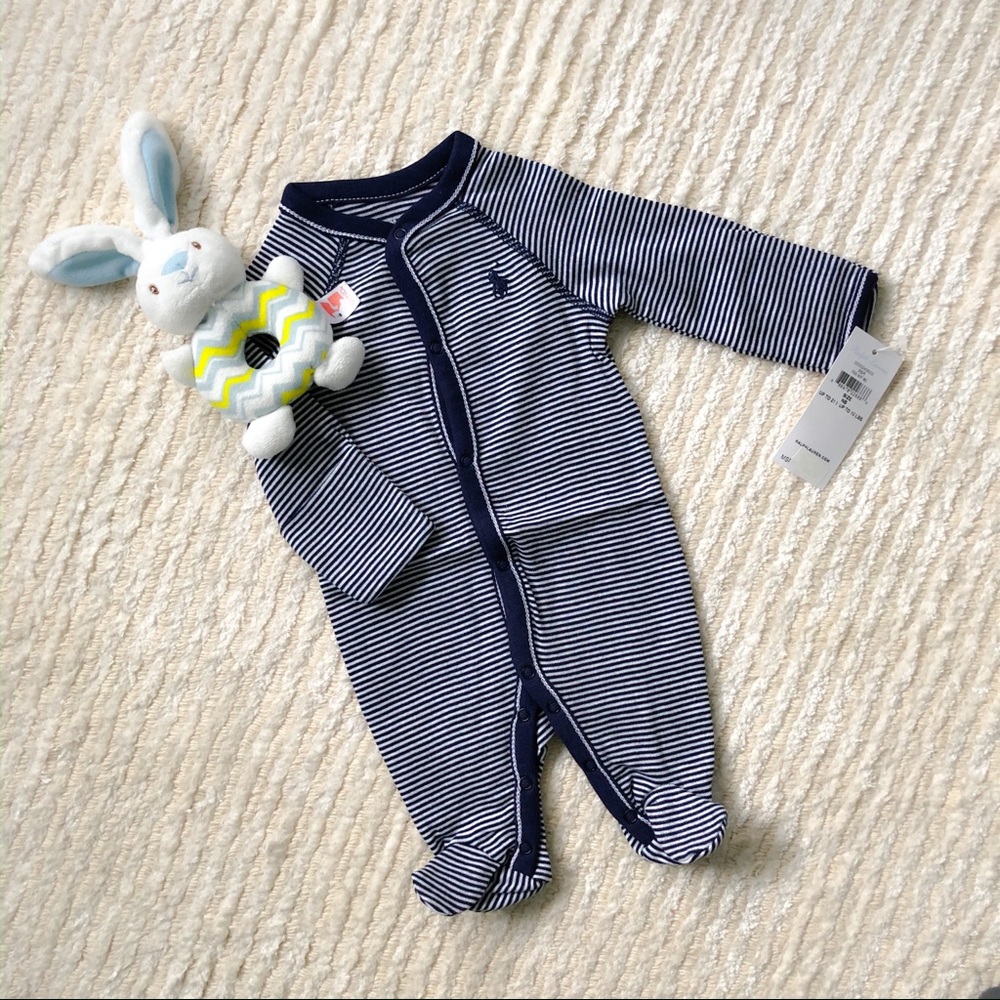 NWT Ralph Lauren infant striped cotton coverall